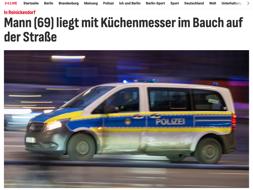 Messerattacke Eichhorster Weg Berlin Märkisches Viertel