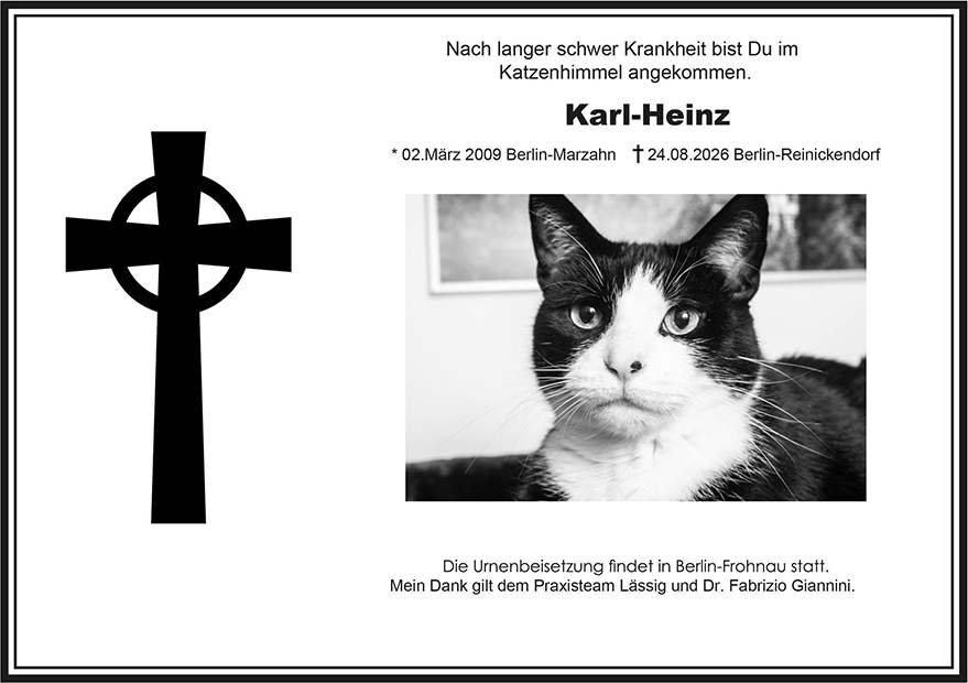 Trauerkarte Karl-Heinz